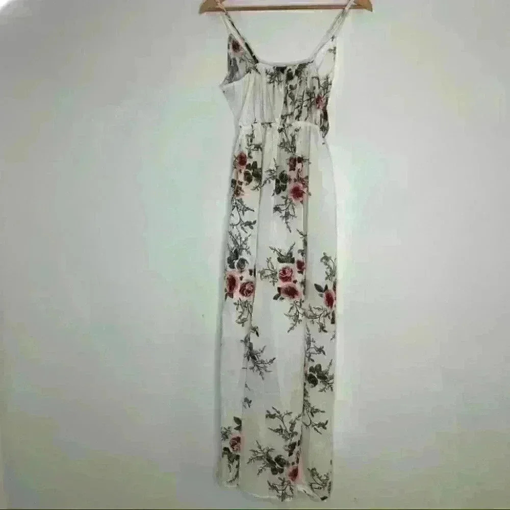 Women Floral Bohemian Sleeveless Tank Tie Knot Maxi Dresses with Splits small - Picture 11 of 11